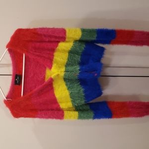 Lazy Oaf fuzzy rainbow cardigan